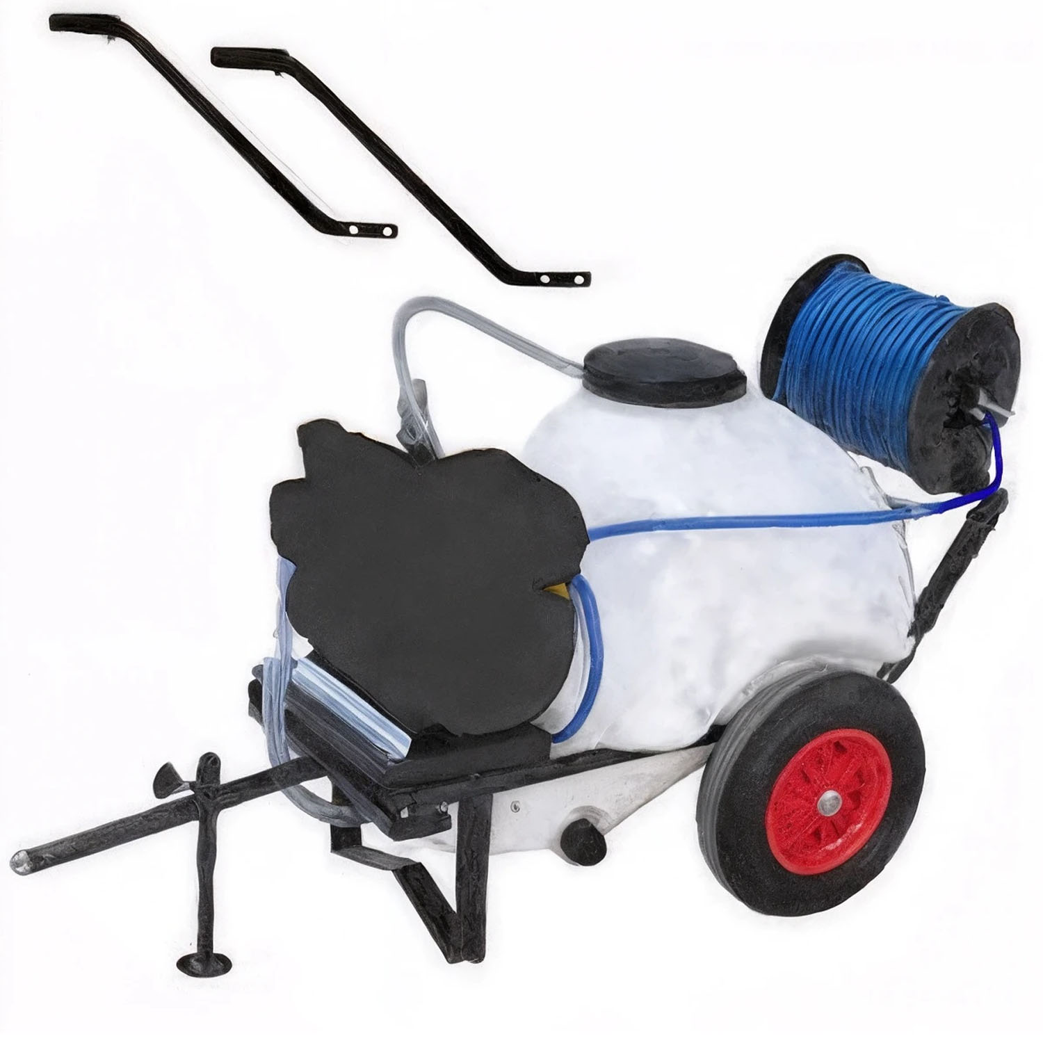 Groupe motopompe de pulvérisation Comet MP 30 - Loncin G 200 F sur chariot réservoir 120 lt avec crochet