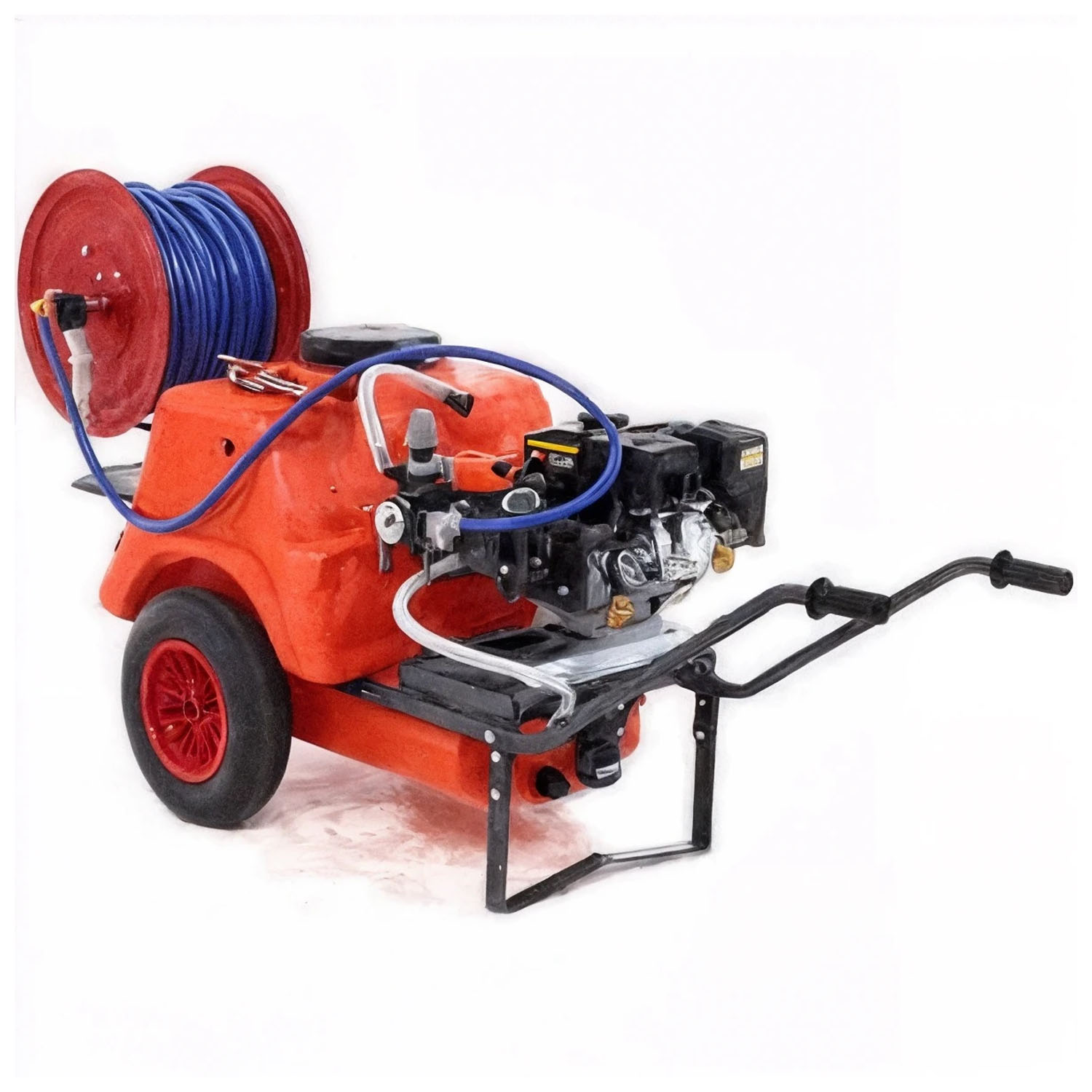 Groupe motopompe de pulvérisation Comet MP 30 Loncin G200F sur chariot Dal Degan avec réservoir 150 l