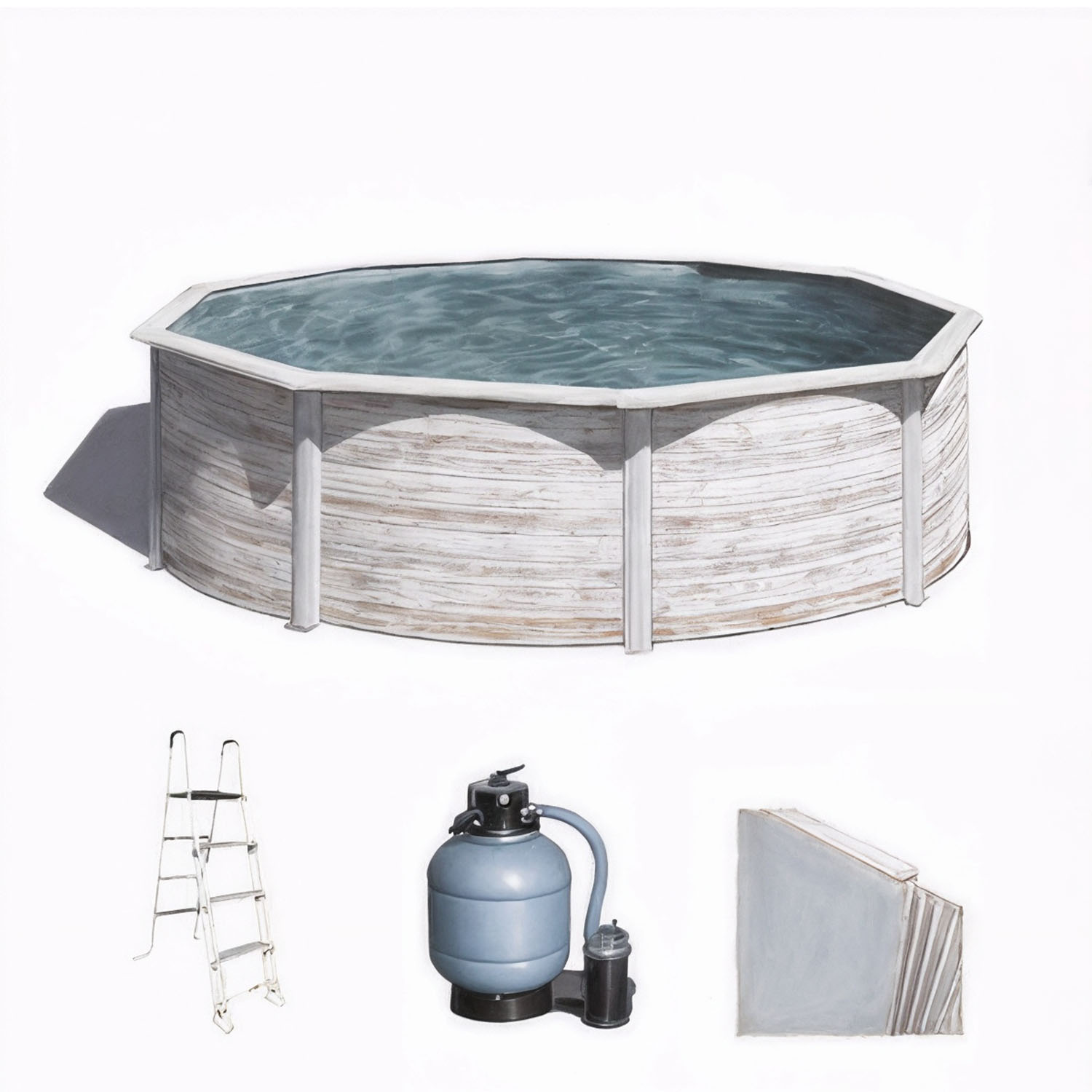 Gre Finlandia Ronde Ø460 x 120 cm - Piscine hors-sol en acier