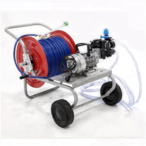 Groupe motopompe de pulvérisation électrique Comet MC 25 moteur électrique et chariot