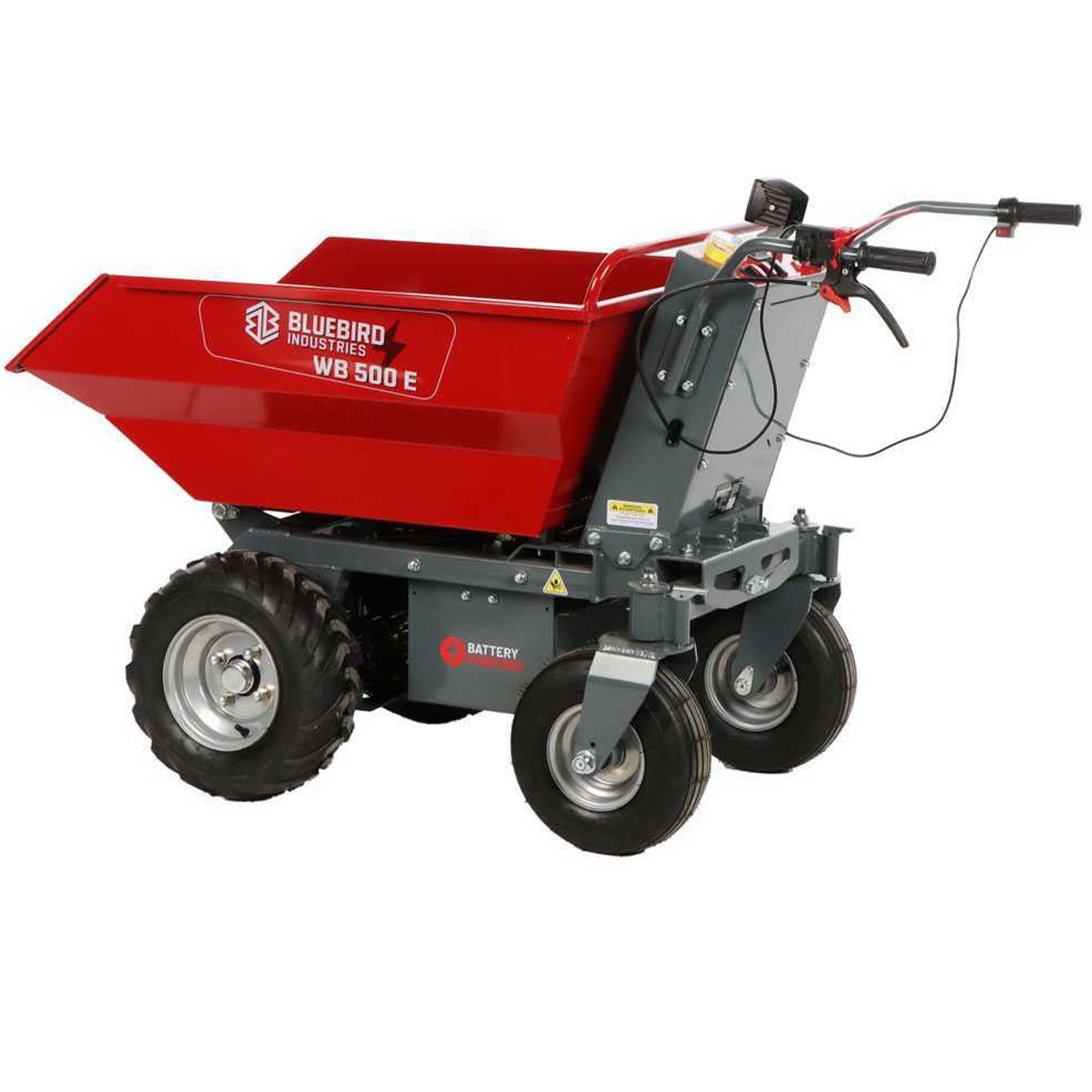 Blue-Bird-WB-500E - Brouette-motorisée-sur-batterie-48 V 32 Ah - Benne-dumper
