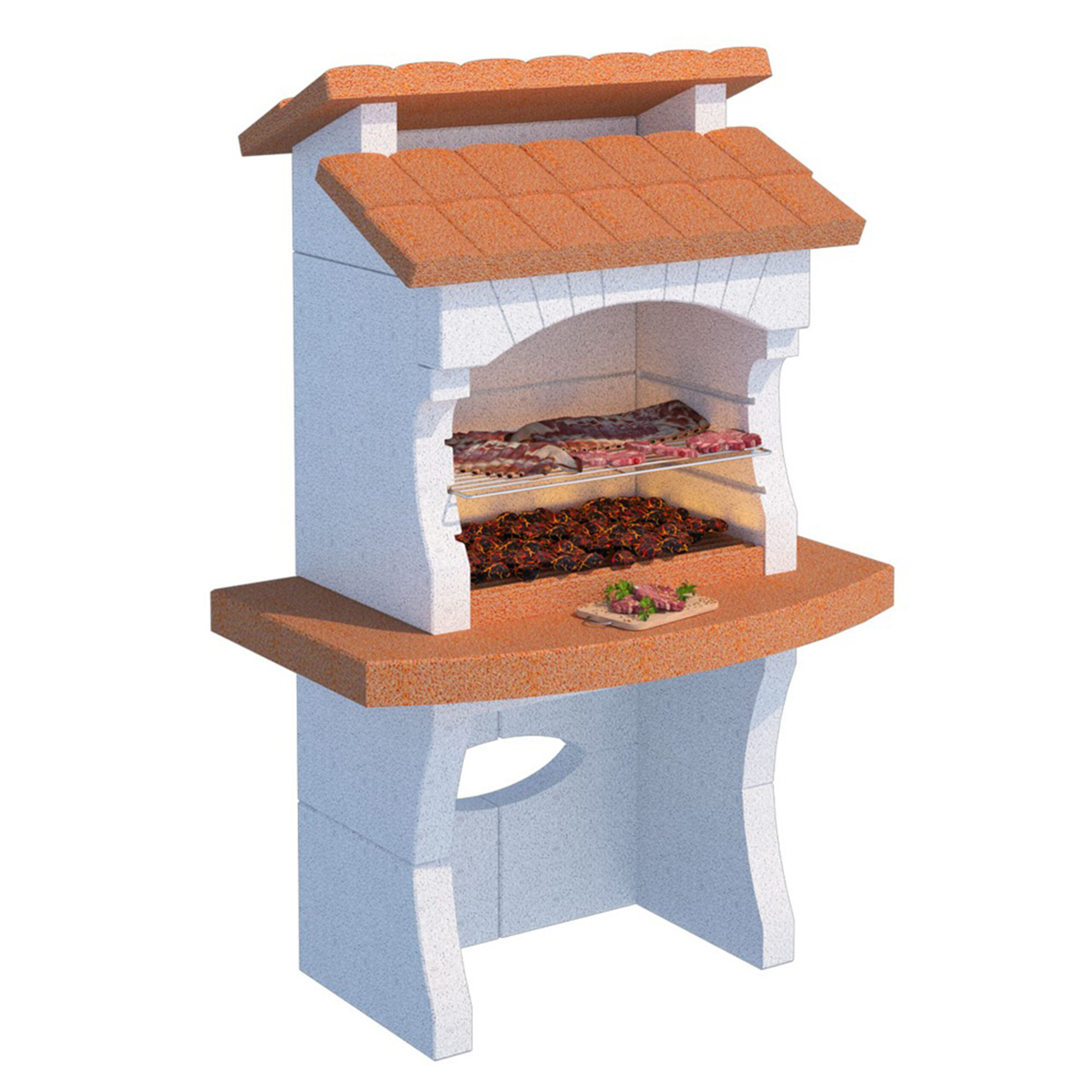 Linea-vz-ibiza-barbecue à bois-et à charbon-en-maçonnerie