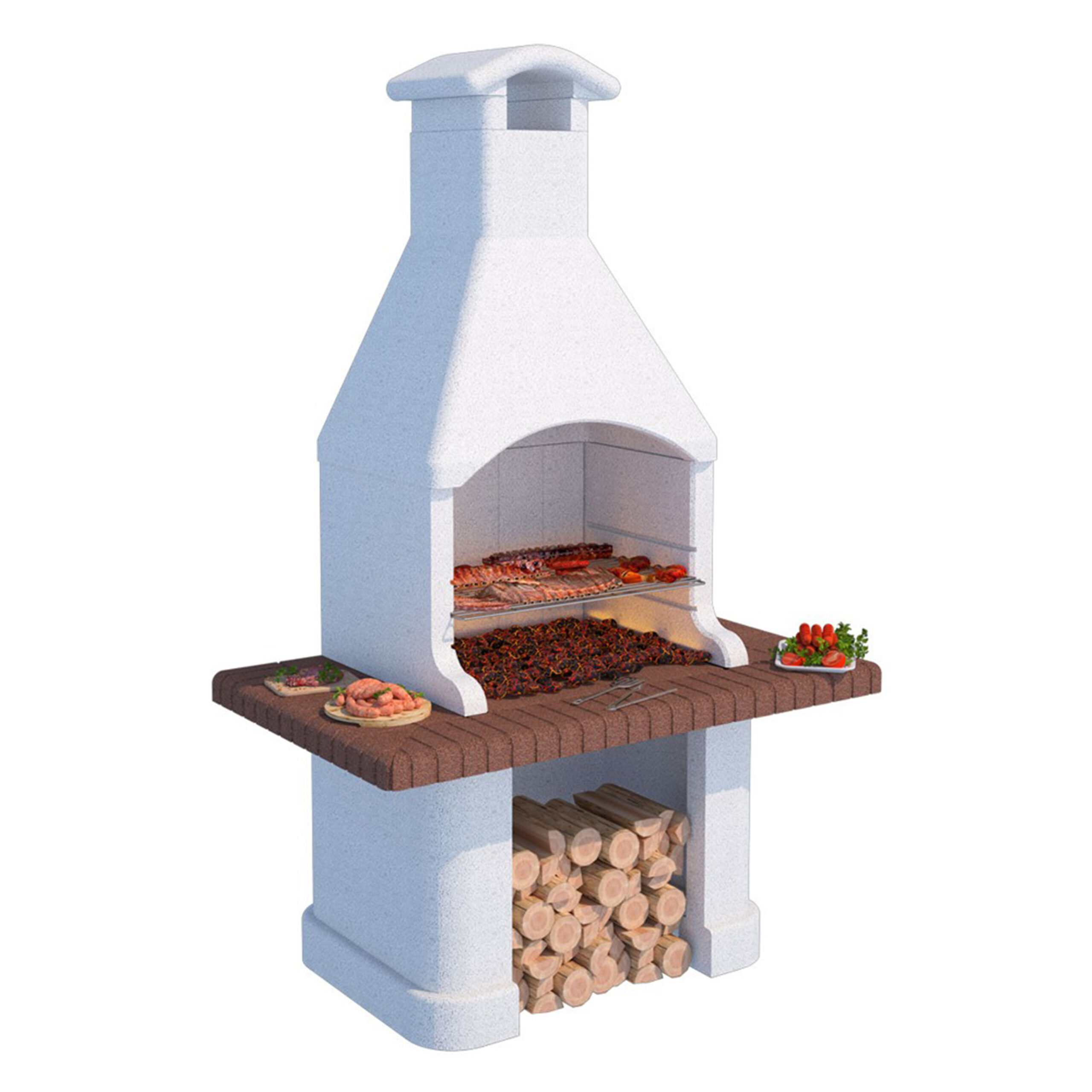 Linea-vz-posillipo-barbecue-bois-et-charbon-en-maçonnerie