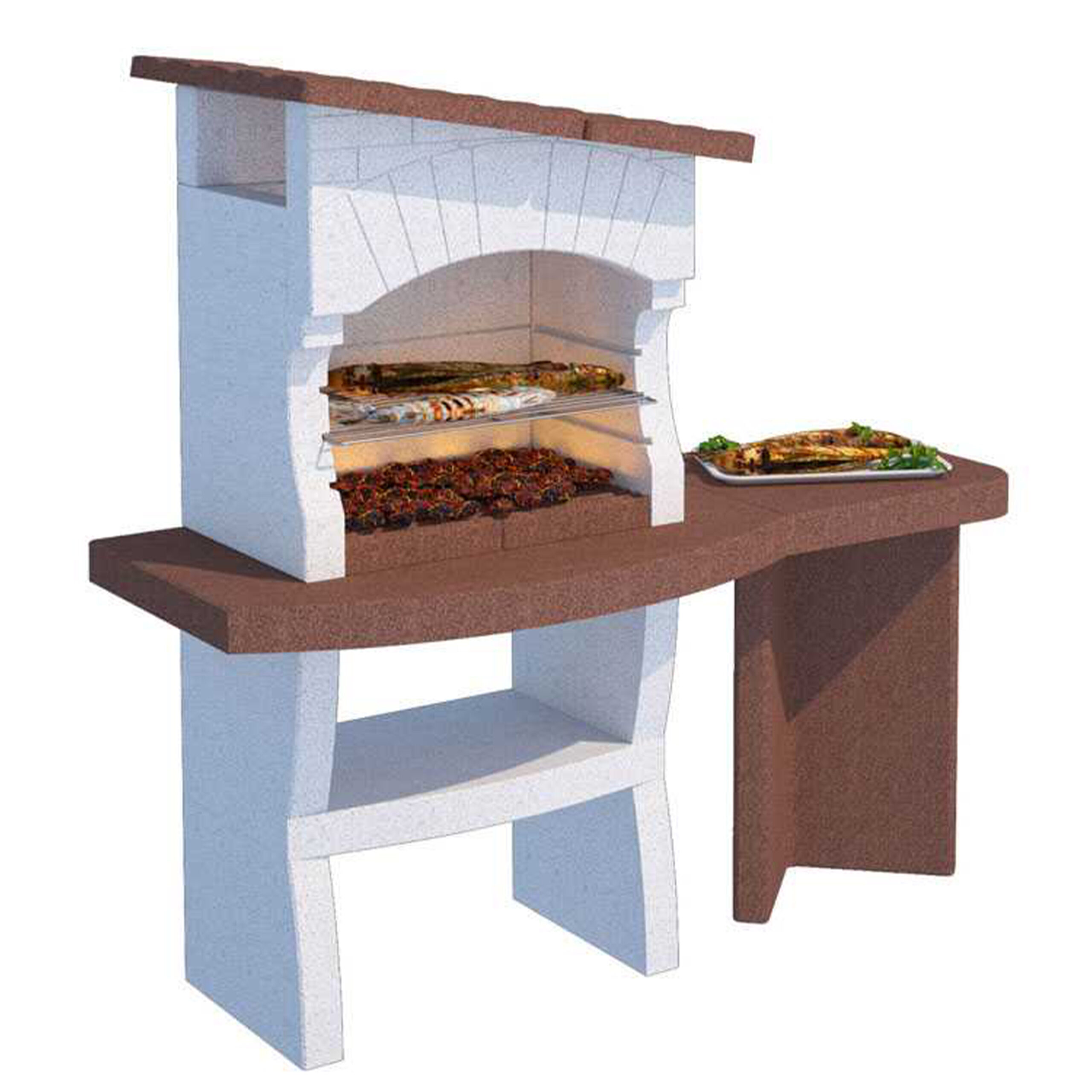 Linea-VZ-Portocervo - Barbecue à bois et à charbon-en-maçonnerie